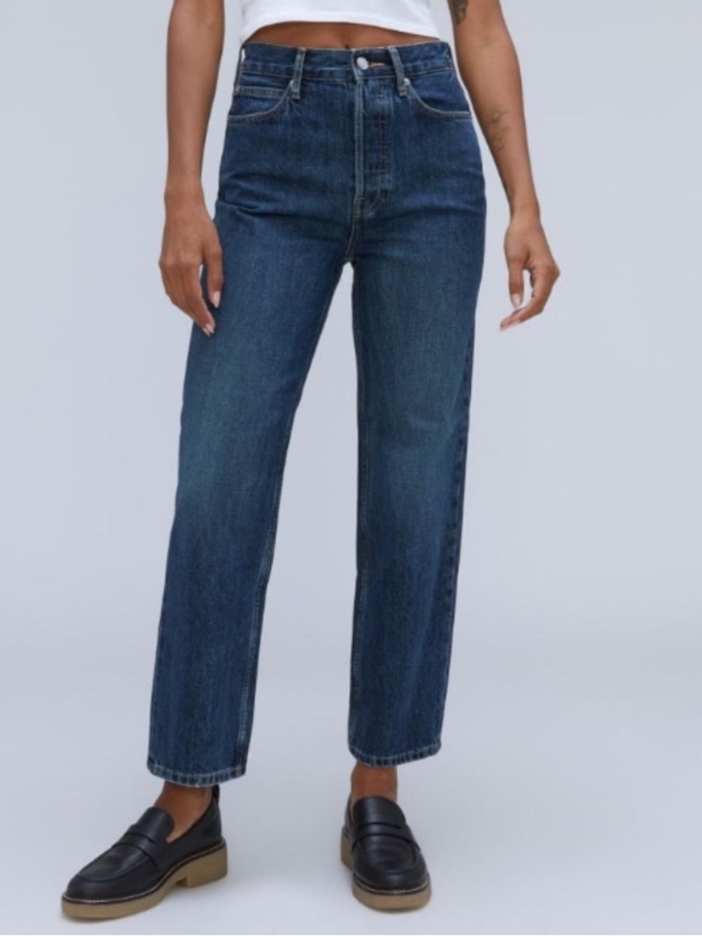 New Everlane Organic Cotton The ’90s Way-High Jean in Washed Black Size 29